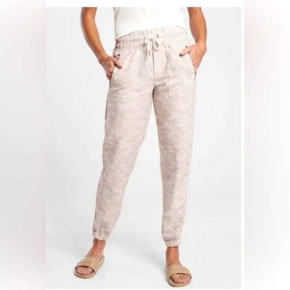100% Linen Athleta women Cabo‎ tide  jogger size 4